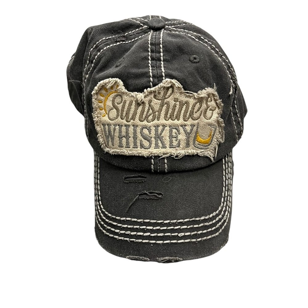 Sunshine & Whiskey KBETHOS Vintage Distressed Visor Gray & Cream Adjustable